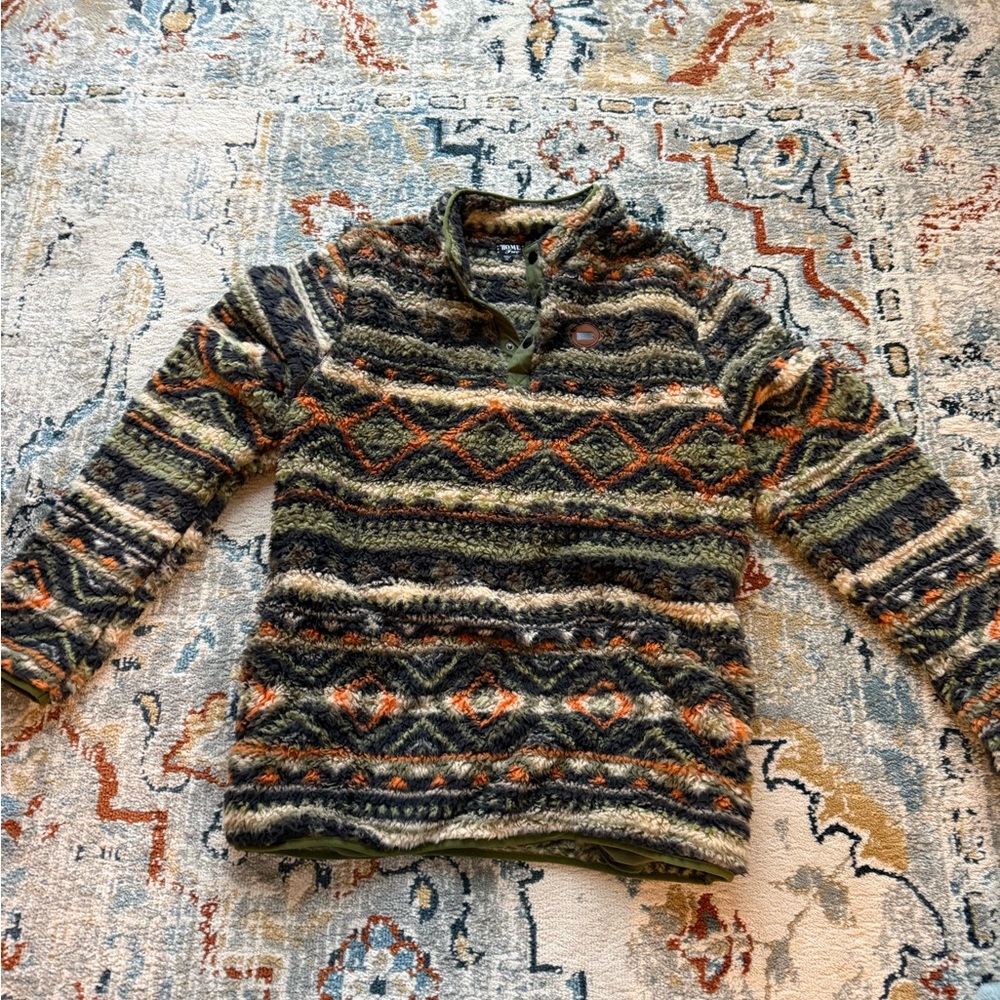 Men’s Fuzzy Quarter Button Jacket, size XL